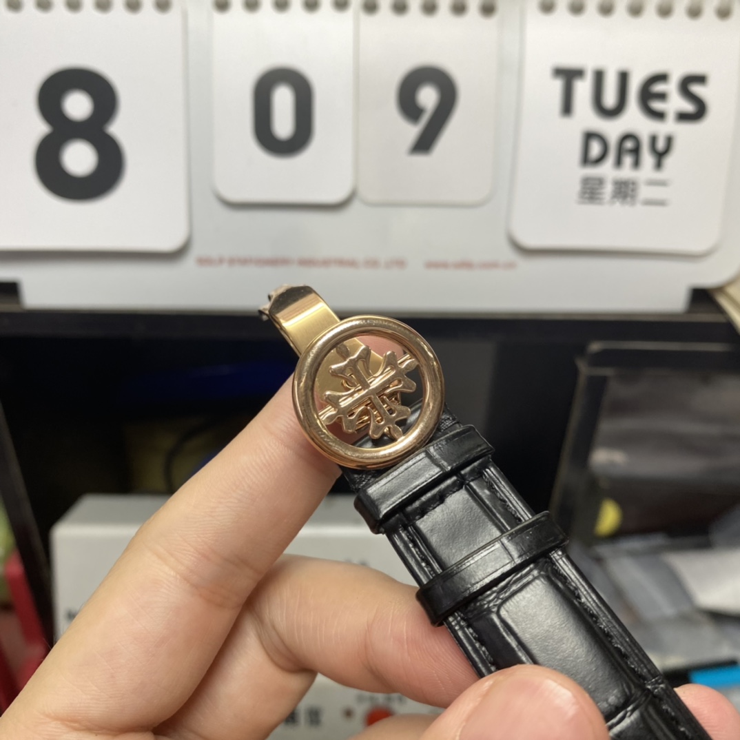 Patek Philippe Complicated Series 6102R-001, Black Dial Gold Case, 44mm Size.