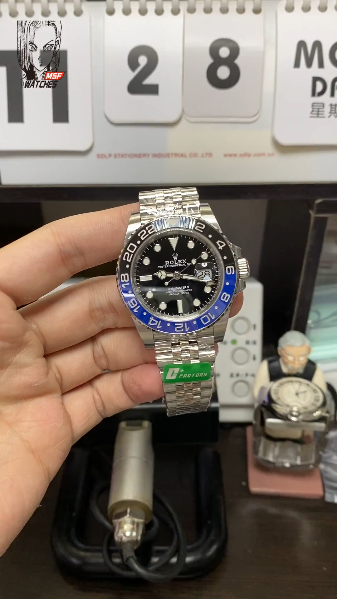 Rolex GMT-Master II series m126710blnr-0002, BATMAN, Steel Bracelet Black and Blue Ceramic Bezel Black Dial, 40mm size, Jubilee strap