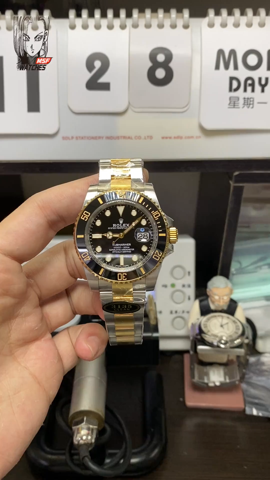 Rolex Submariner Series 116613LN-0001, Two-Tone Black Submariner, 40mm size.