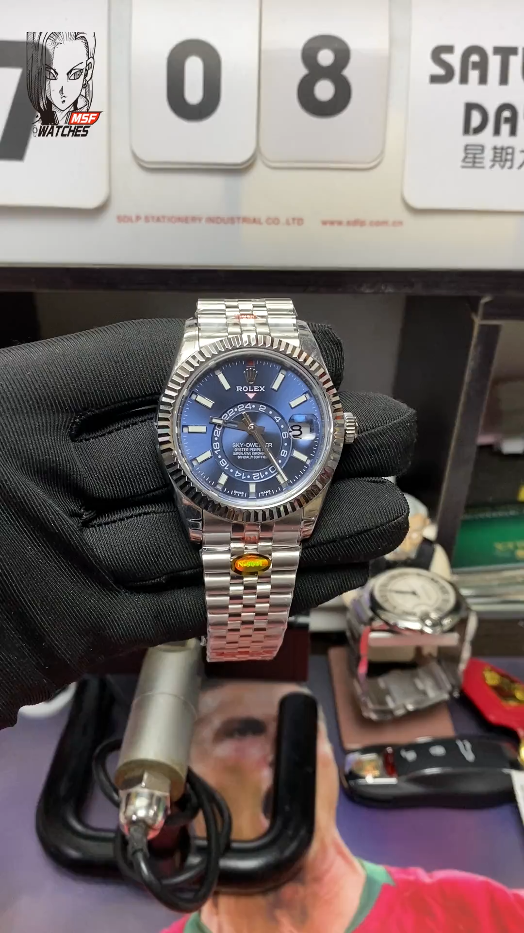 Rolex Explorer II Sky-Dweller series m326934-0004 ,Blue Dial Steel Bracelet ,Full Calendar Month Dual Time Zone Synchronized function, 42mm size.