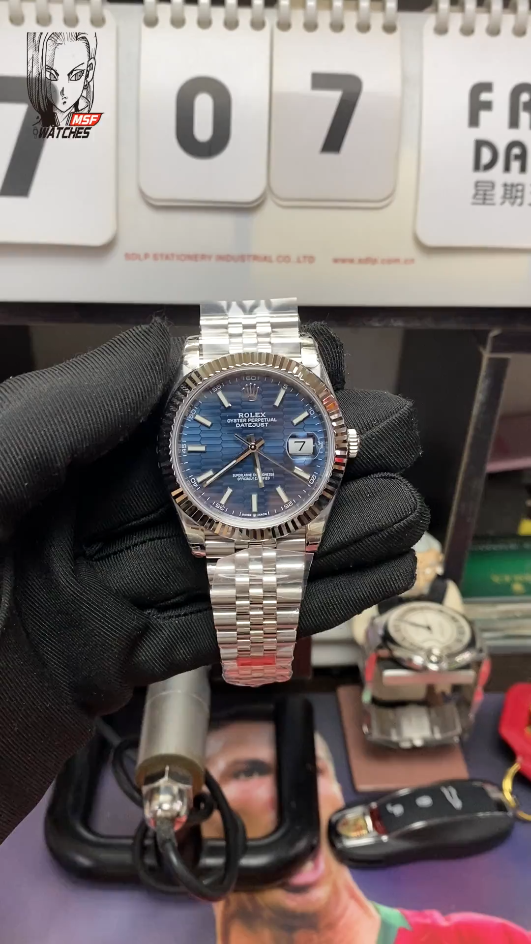 Rolex Datejust series m126334-0032, Blue Checkerboard Dial, 41mm size, Jubilee stainless steel bracelet.