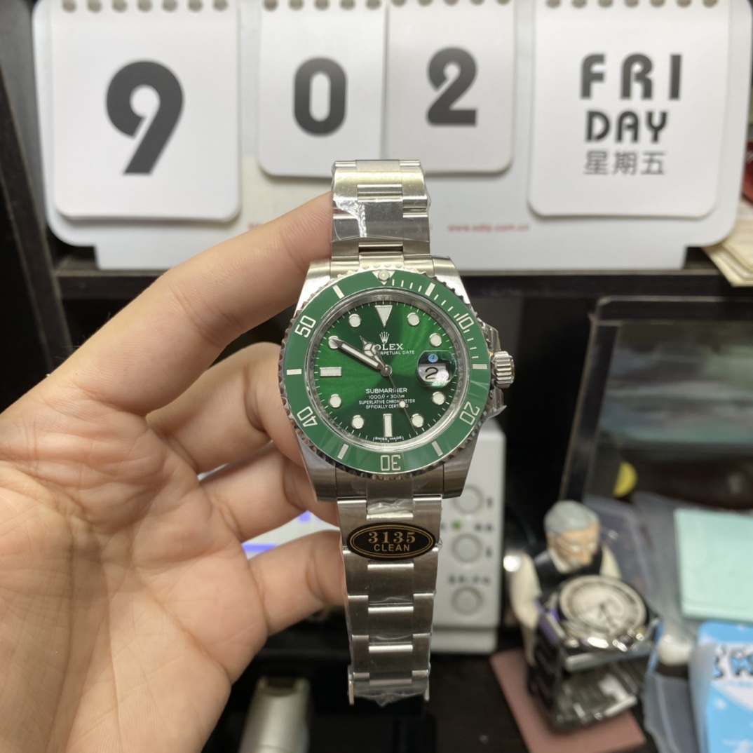 Rolex Submariner Series 116610LV-0002, Green Hulk, 40mm size.