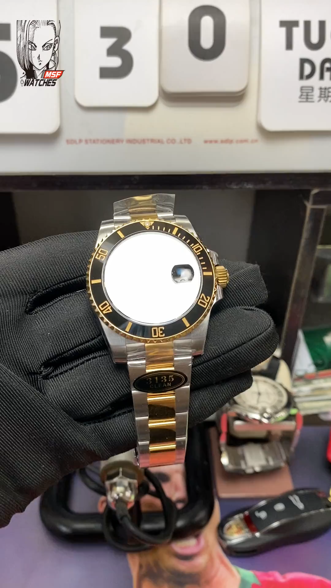 Rolex Submariner Series 116613LN-0001, Two-Tone Black Submariner, 40mm size.