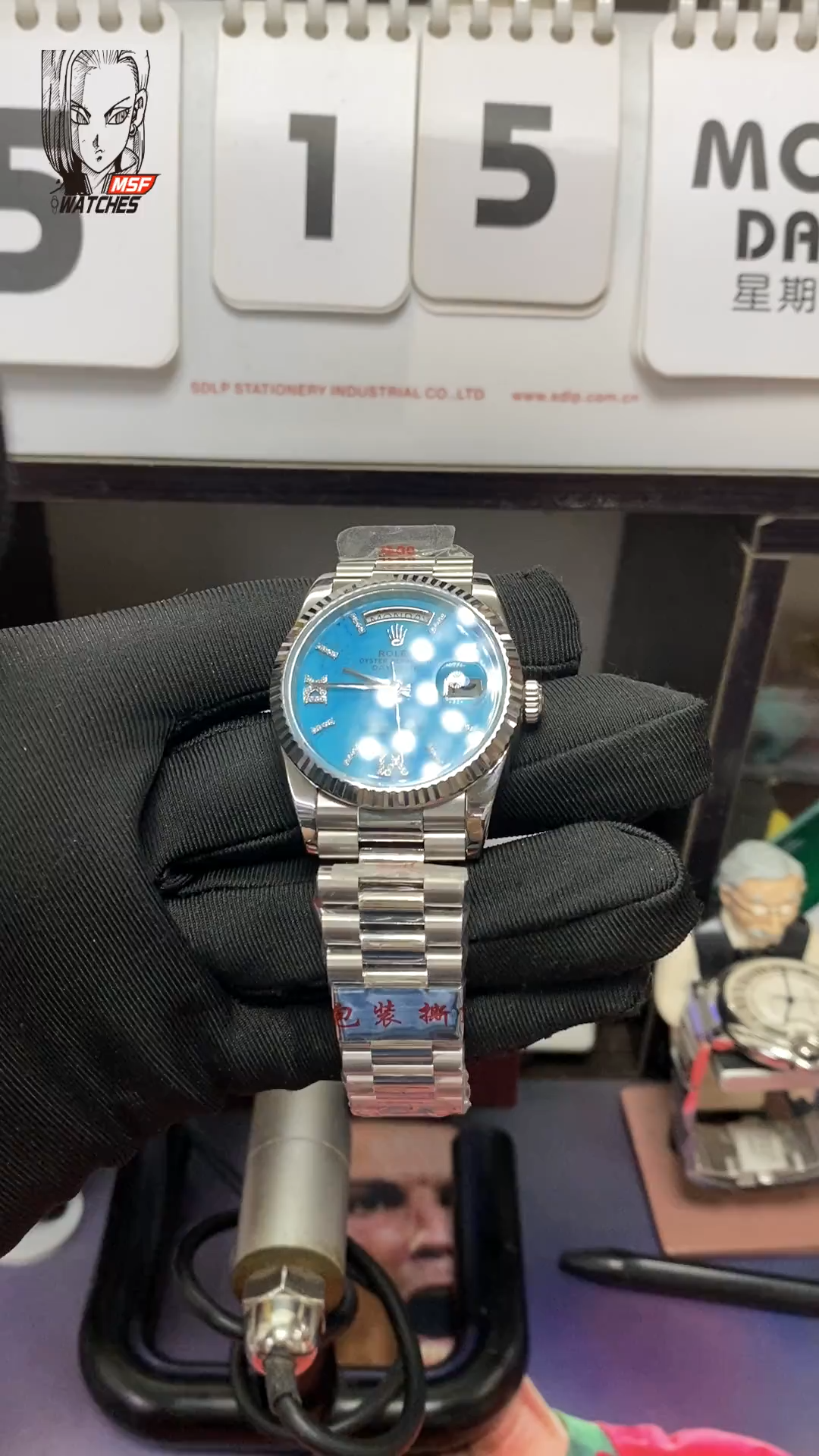 Rolex Day-Date series m128239-0044, Turquoise Dial, 36mm size.