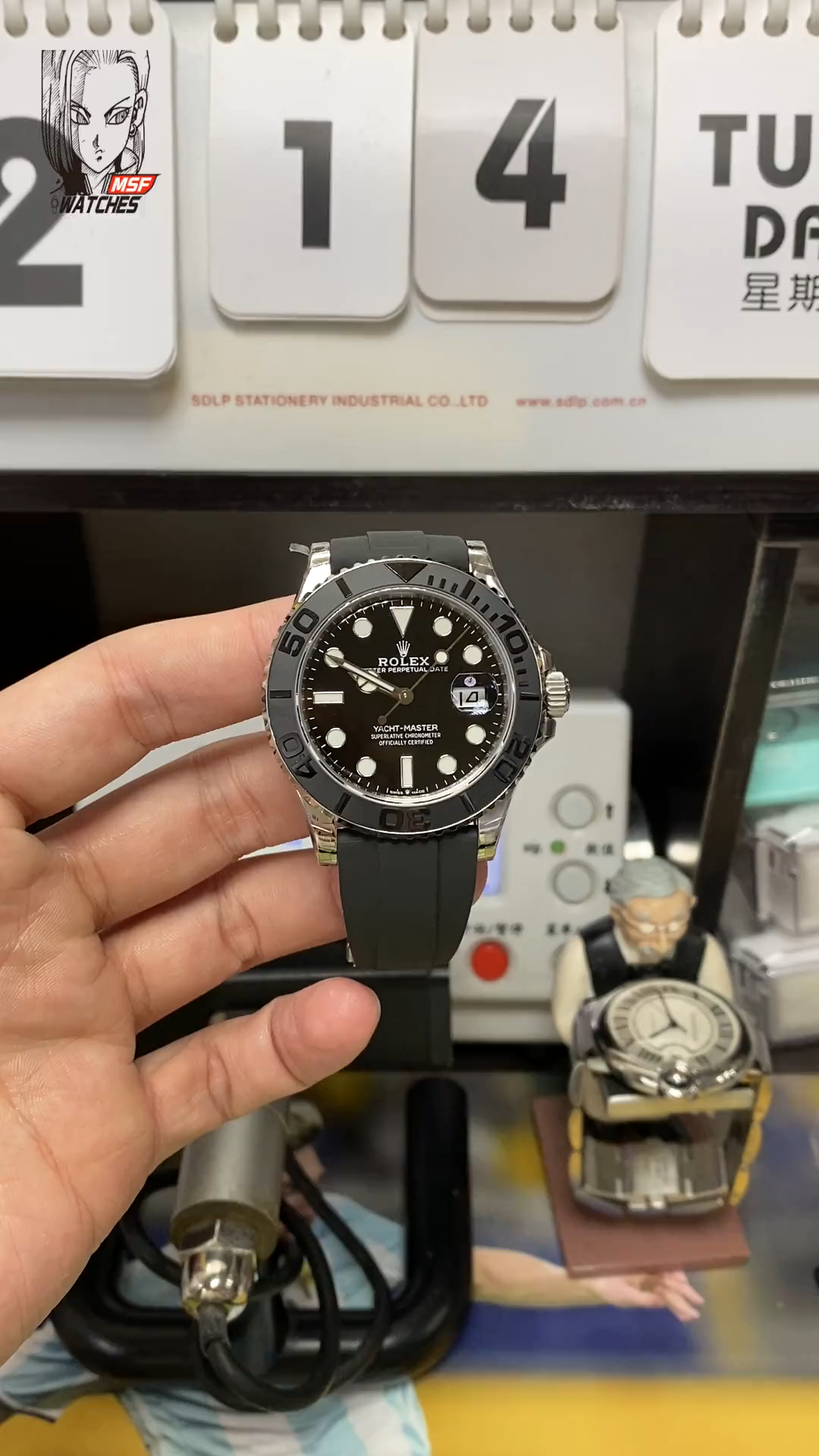 Rolex Yacht-Master Series m226659-0002, Platinum with Black Dial Black Ceramic Bezel, 42mm Size.