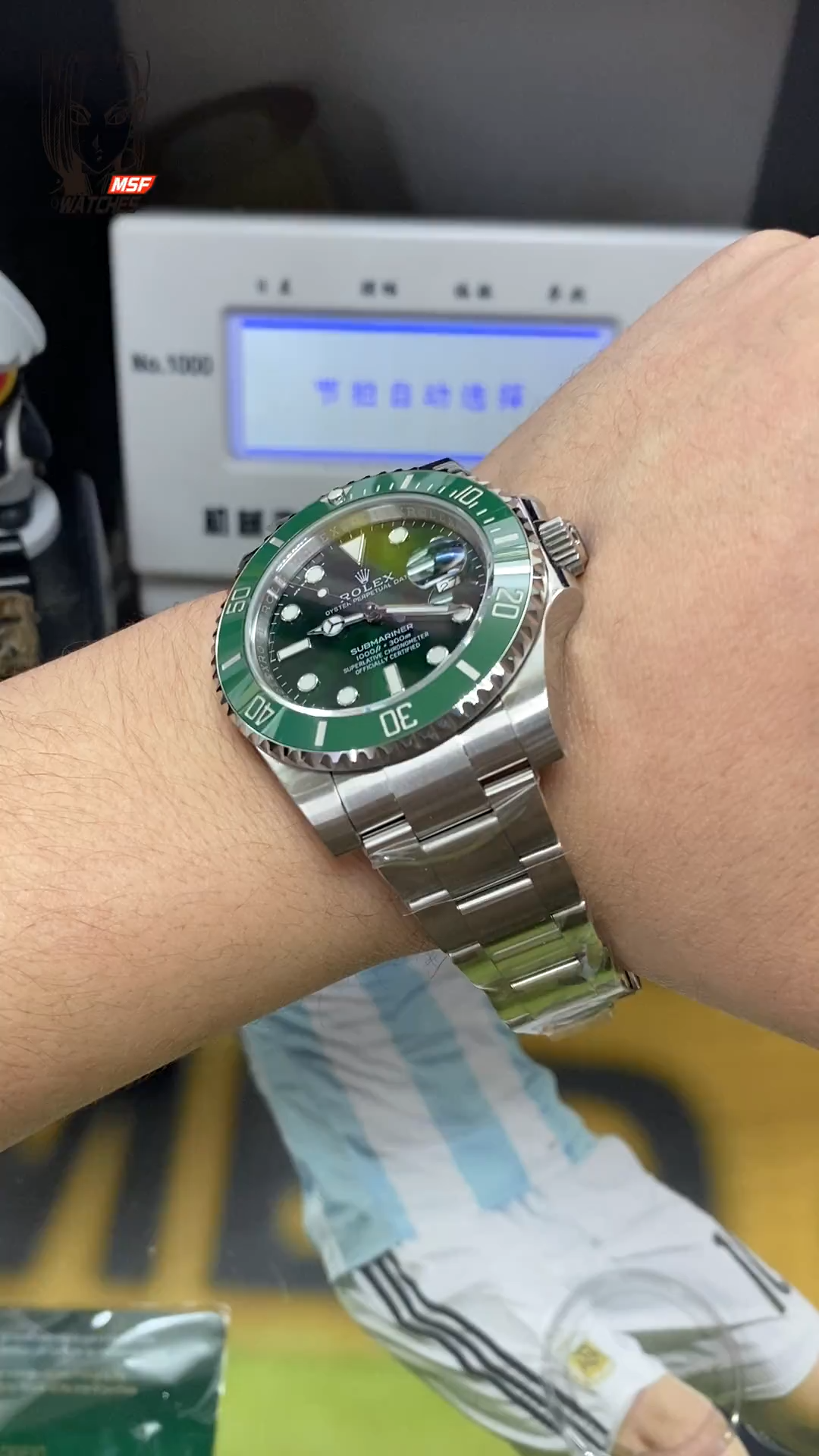Rolex Submariner Series 116610LV-0002, Green Hulk, 40mm size.