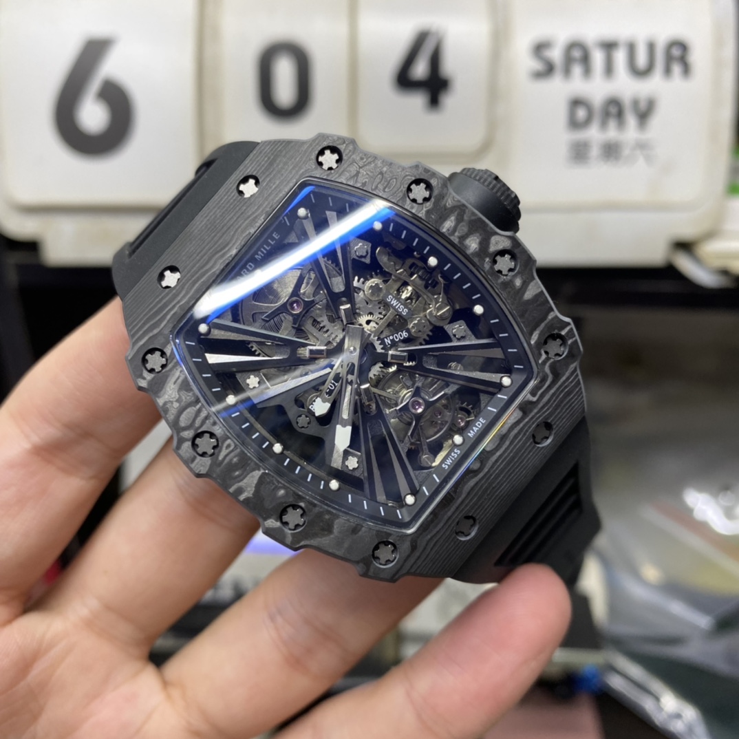 Richard Mille Men's Collection series RM12-01, Made of Black Forged Carbon TPT Material.
