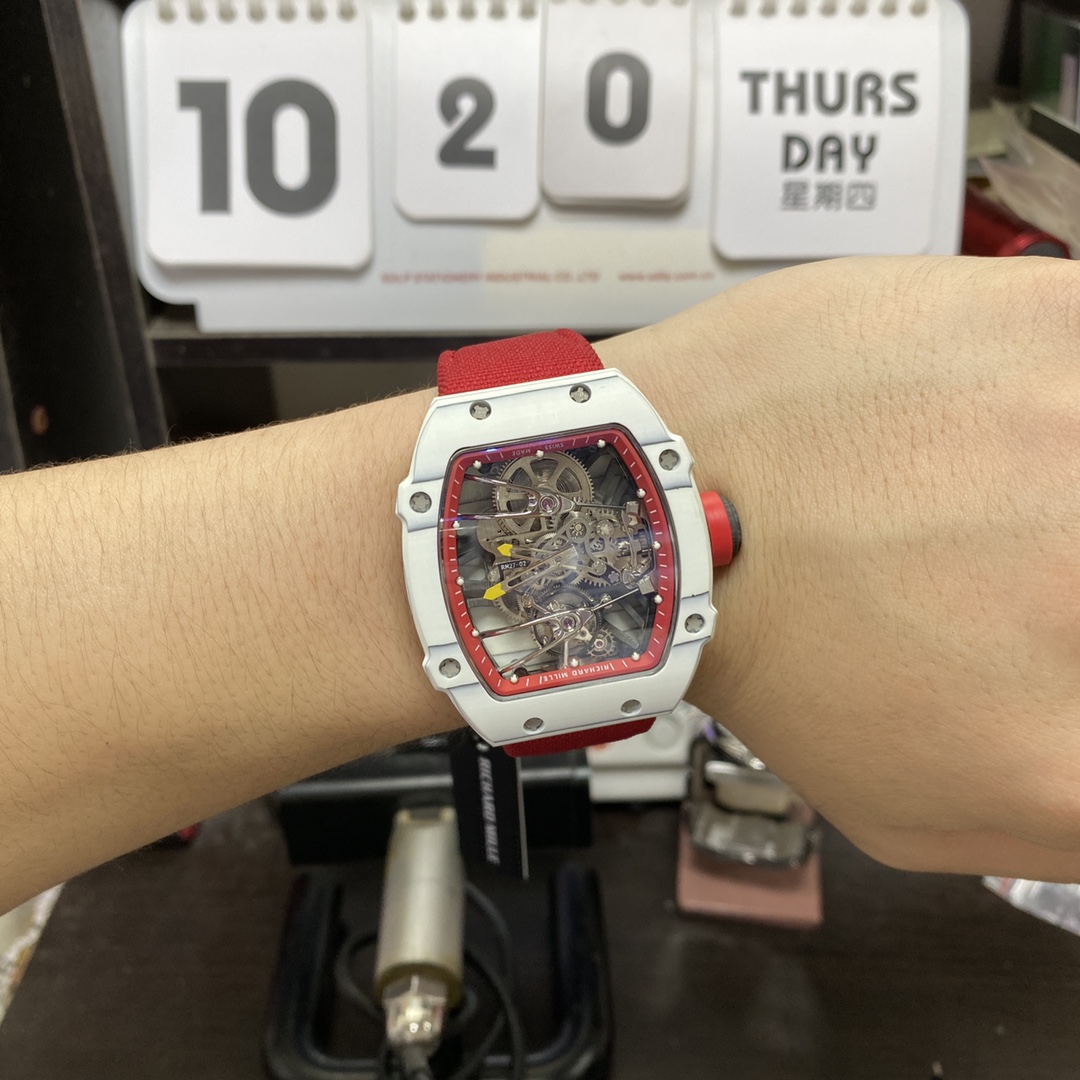 Richard Mille Men's Collection series RM27-02, Sapphire Crystal Nylon Strap and Titanium Buckle, 47.77×39.7 size.