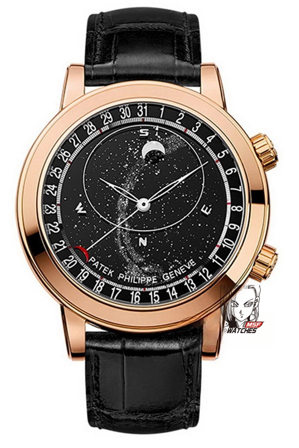 Patek Philippe Complicated Series 6102R-001, Black Dial Gold Case, 44mm Size.