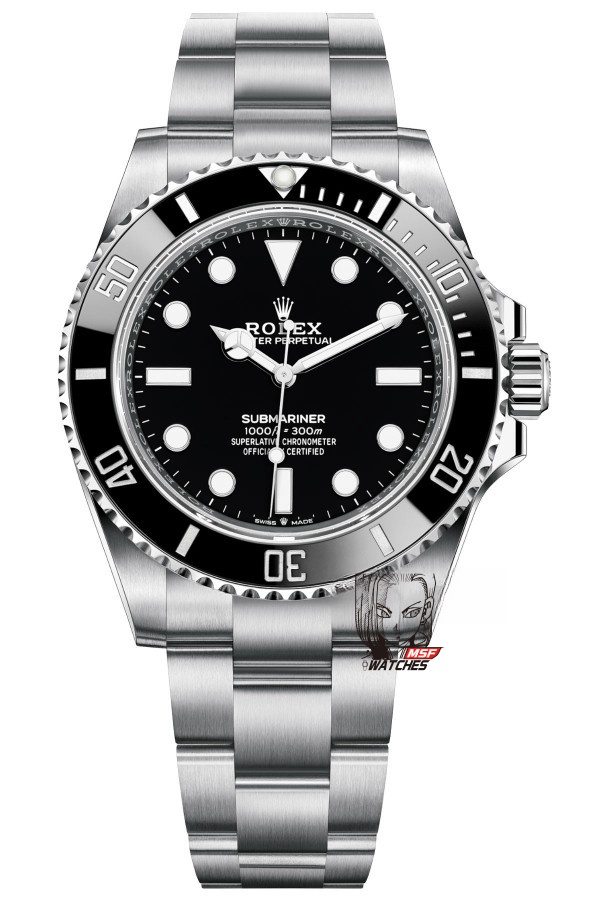 Rolex Submariner Series m124060-0001, No-Date Black Submariner, 41mm size.