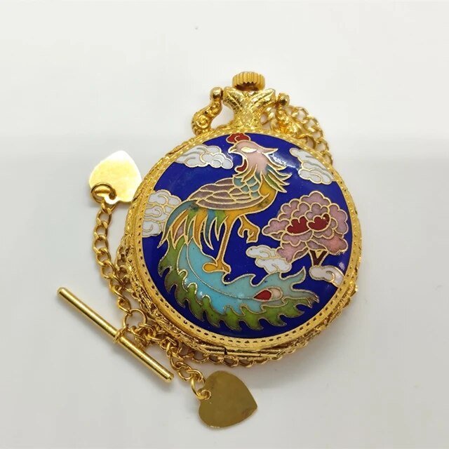 HAND-MADE FLEXFIL Shanghai Original Brand Vintage cloisonne Handmade high quality 40 mm waterproof Manual machinery Pocket Wristwatches