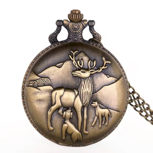 Unique Creativity Pocket Watch Vintage Large Bronze Pocket Watch Quartz Pocket Watch CF1027