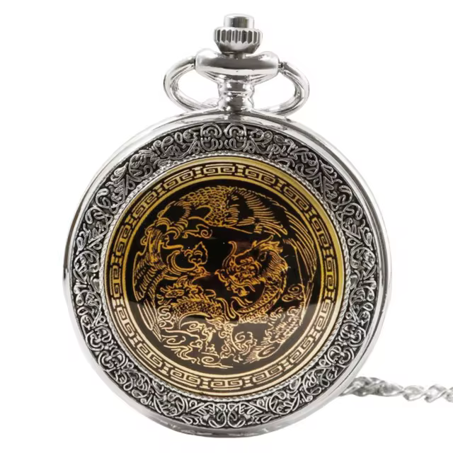 Classic Vintage Steampunk Quartz Pocket Watch with Necklace Chain Fashion Bronze Best Gift for Male Men Kids Pocket Clock PB667